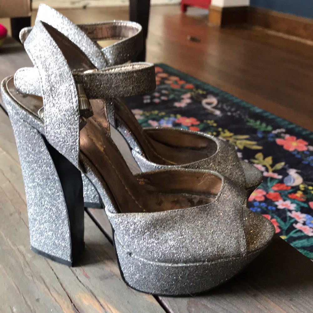 DV by Dolce Vita Silver Sparkle Platforms